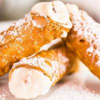 Cannoli (12) · Pastry shell filled with ricotta cheese & chocolate chip  Full tray