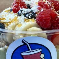 Matcha Bowl · Strawberries, blueberries, raspberries, banana, organic granola, and matcha ice cream.