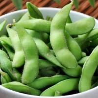 Edamame · Steamed fresh soy beans, tossed with salt.