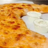 Buffalo Chicken Calzone (Large) · Hot and spicy.