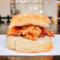 Fried Chicken Biscuit · southern fried chicken on a buttermilk biscuit