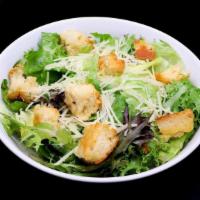 Caesar Salad · spring mix, chopped romaine hearts, parmesan cheese, biscuit croutons, house-made caesar dre...