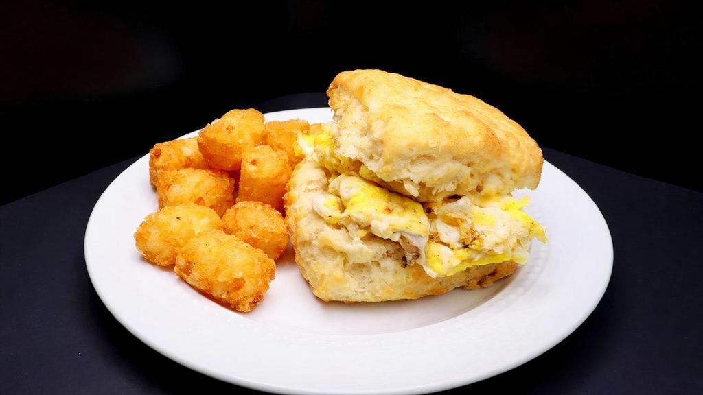 Egg & Biscuit · scrambled egg on a biscuit, with choice of tots or apple sauce