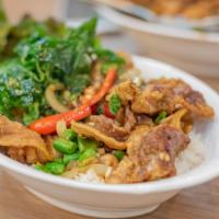 Kow Pad Dinner · Satisfying Thai style fried, aromatic rice with your choice of meat, green and white onions,...
