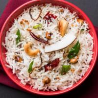 Coconut Fried Rice Dinner · Coconut milk, stir-fried rice with your choice of meat, delicious green onions and white oni...