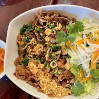 Vermicelli Triple Delight · Pork, chicken, and beef grilled meat combination. Noodles, bean sprouts, lettuce, basil, and...