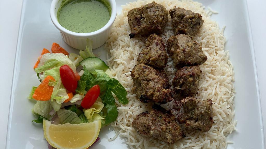 Lamb Kabob · Chunks of tenderloin marinated in our special house seasoning.