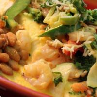 Shrimp & Guacamole Enchiladas · Our delicious homemade guacamole and monterey jack cheese tucked inside a corn tortilla and ...