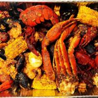Seafood Combo #1 · 1/2 LbSnow Crab Legs ,1/2 LbShrimp (Head Off),1/2 Lb Crawfish, 1/2Lb Black Mussel ,2 Corns a...