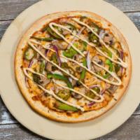 Cajun Chicken (Large) · House Cooked Cajun Seasoned Chicken, Red Onion, Green Bell Pepper, Mushroom and Jalapeños, o...