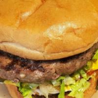 Hamburger · 6oz. Angus beef patty grilled to perfection. Served on a toasted brioche bun