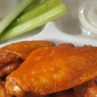 10 Wings · Crispy fried chicken wings with choice of sauce. Served with bleu cheese dressing or ranch a...