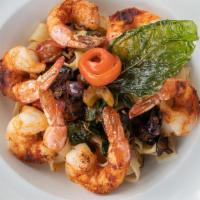 Shrimp Fra Diavolo · Shrimp, spicy San Marzano tomatoes, eggplant, Kalamata olives, fire-roasted peppers, spinach...