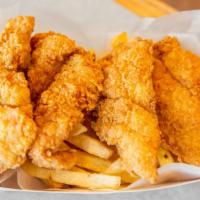 Fried Catfish Basket (4) · Served with French fries, Cajun fries or sweet potato fries.