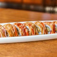 Hunt Valley Roll · Shrimp tempura, layer of crab w/ mayo & eel sauce.