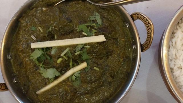 Lamb Saag · Lamb cooked in spinach sauce with fresh Indian spices.