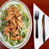 Caesar Salad · Fresh Romaine lettuce tossed with fresh shredded  parmesan cheese, croutons served in own ho...