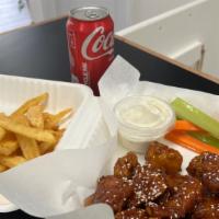 Large (20 Wings Or 24 Boneless) · 2 sauces and 2 dips. All flats or drums for an additional charge.
Japanese Teriyaki boneless...