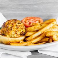 Lenny Crabitz Sandwich · Our famous house-made jumbo lump crab cake on a bun with lettuce and tomato. served with sea...