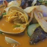 Spicy Seafood Udon · Assorted seafood & vegetables in spicy seafood broth