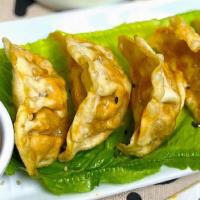 Chicken Teriyaki Dumplings · Crispy chicken dumplings drizzled with a tasty teriyaki sauce
