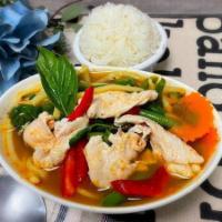 Jungle Curry (Spicy) · Famous traditional Thai curry spiciness in an aromatic and flavorful clear broth with herbs,...