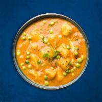 Savoury Potato Peas Curry(Vegan) · Peas with potatoes cooked with fresh ginger, onion, spices, and green peas and whole Indian ...