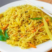 Singapore Style Rice Noodles · Choice chicken, beef, pork, shrimp or mix.