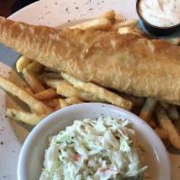 Fish & Chips** · Guinness battered pollock served with French fries and cole slaw.
