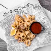 Fried Calamari · Flash-fried, marinara, Sriracha aioli
