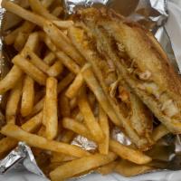 Seafood Grilled Cheese · grilled cheese stuffed with cheddar cheese shrimp and jumbo lump crabmeat