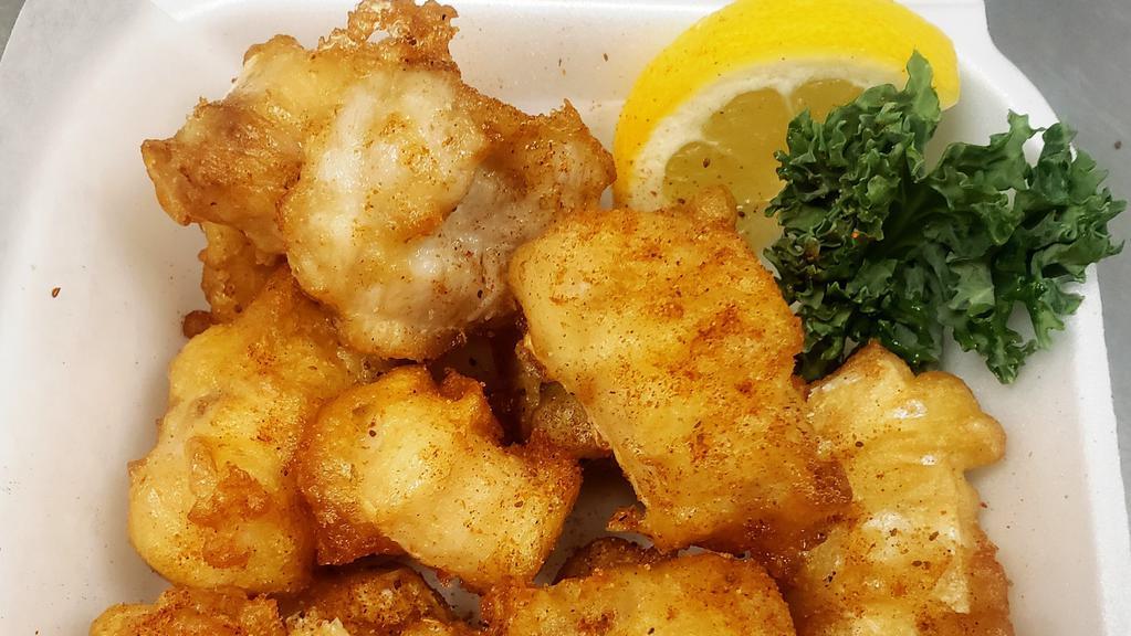 Rockfish Bites · Rockfish nuggets dipped in beer batter & deep fried