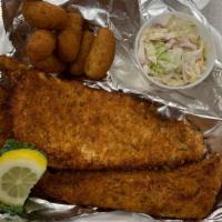 Lake Trout · 8oz portion served fried or broiled. served with 2 sides
 
*Can be stuffed with a 3oz Jumbo ...