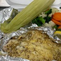 Flounder · 8oz portion served fried or broiled. served with 2 sides
 
*Can be stuffed with a 3oz Jumbo ...