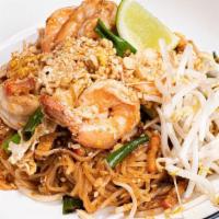 Pad Thai · thin rice noodle stir-fried wired tofu, egg, scallions. bean sprouts & peanut in our origina...