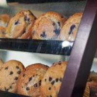 Fresh Baked Muffins · Choice of fresh-baked Chocolate Chip or Blueberry muffins