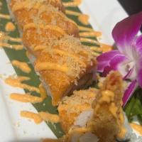 Fantastic Roll (8 Pieces) · Spicy. Shrimp tempura and crab topped with spicy salmon, spicy mayonnaise and tempura flakes...