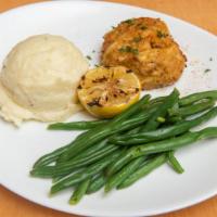 Colossal Crab Cake · Single MD crab cake or two - 6 oz jumbo lump MD style crab cake.