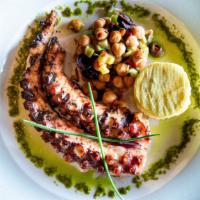 Grilled Octopus · Mediterranean relish, basil olive oil